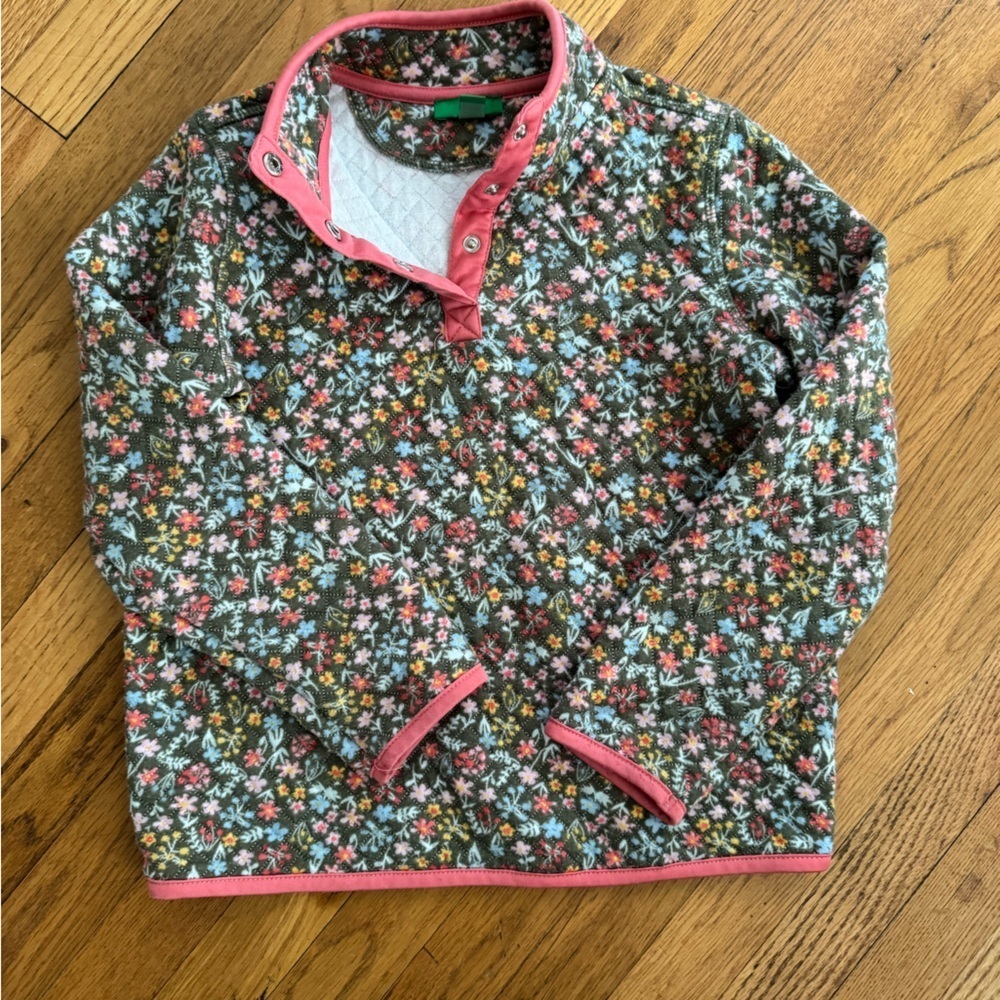 Floral Quilted Jacket with Pink Trim